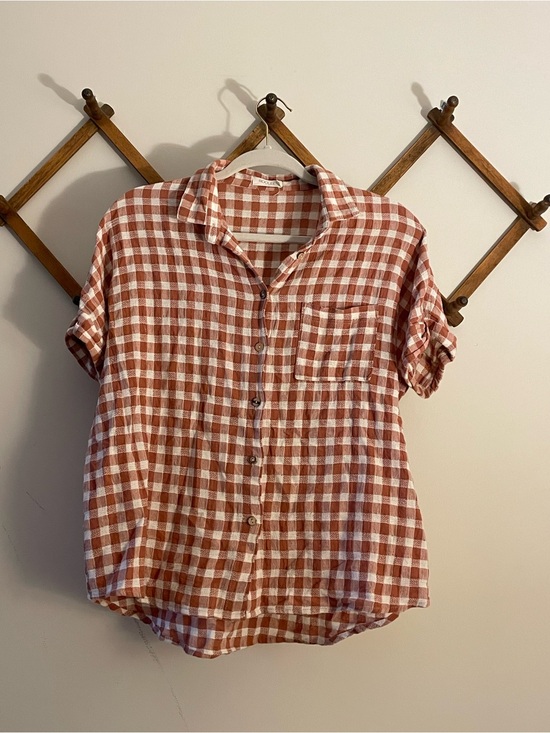 Roolee Tops - Roolee Rust and White Gingham Top